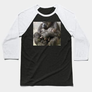 Western Lowland Gorilla and baby Baseball T-Shirt